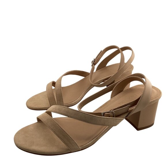 Rebecca Allen The Block Sandy Heeled Sandal‎ Nude IV Size 11 NWB Strappy Block - Picture 5 of 8